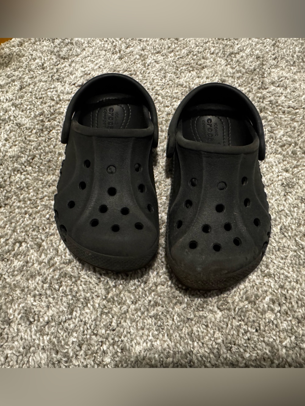 Used Baya Black Crocs Toddler Boy Girls C9 Small Kids 9 Summer shoes